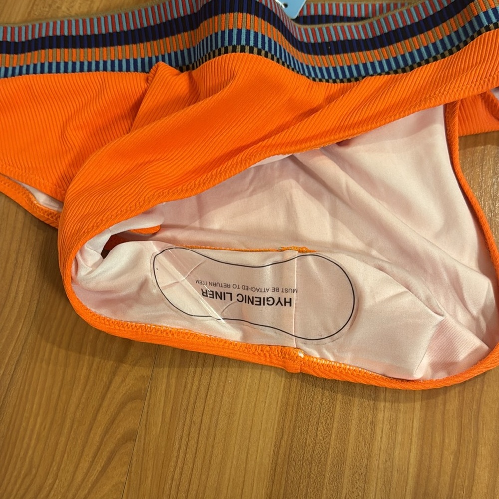 Brand New Popvil Vibrant Orange Bikini Set. Size large. High waisted. - Picture 9 of 11